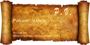 Patzer Vince névjegykártya
